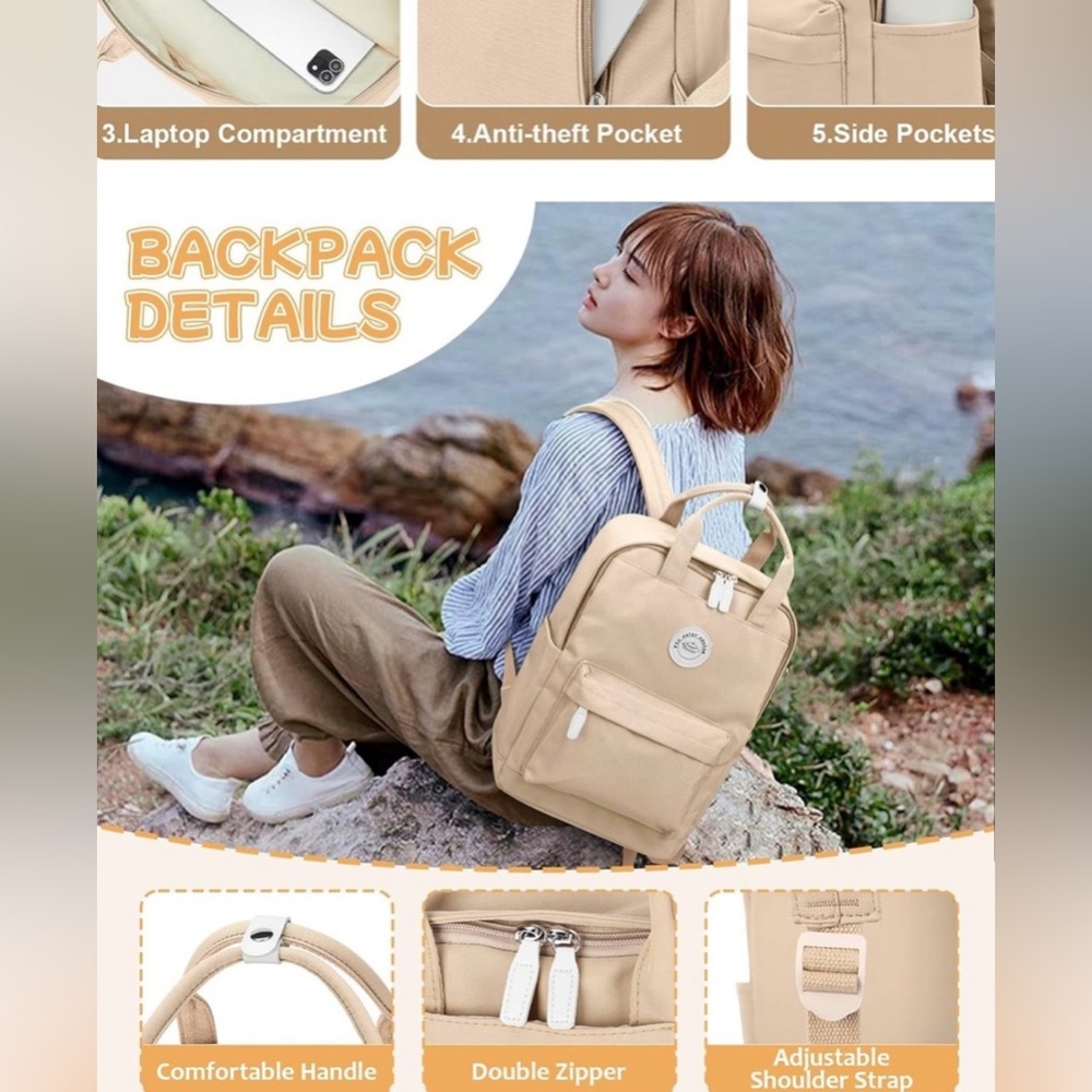 🆕 stylish tan backpack - Picture 4 of 9